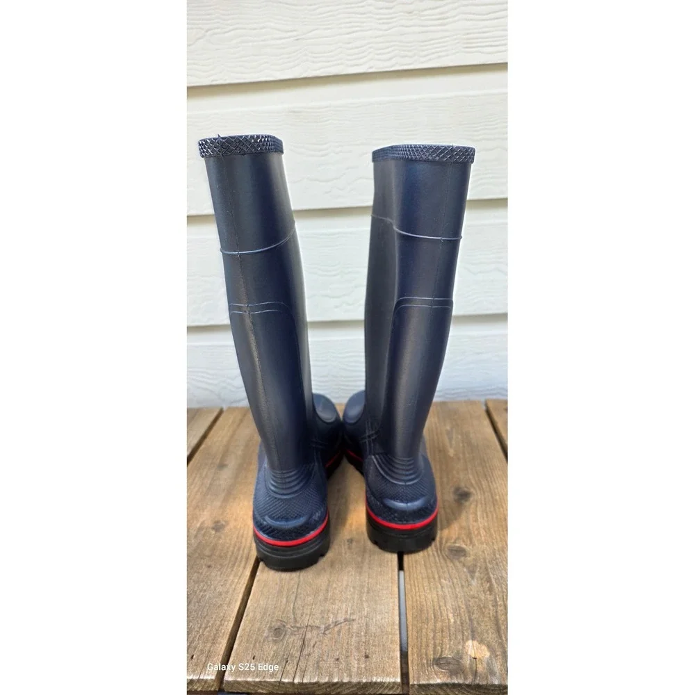Servus Navy Blue Red Rubber Rain Boots Waterproof ASTM F2892-18 EH Womens 8